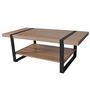 Voir la diapositive 2 : Table basse L120cm chêne blanchi et métal noir PROVIDENCE