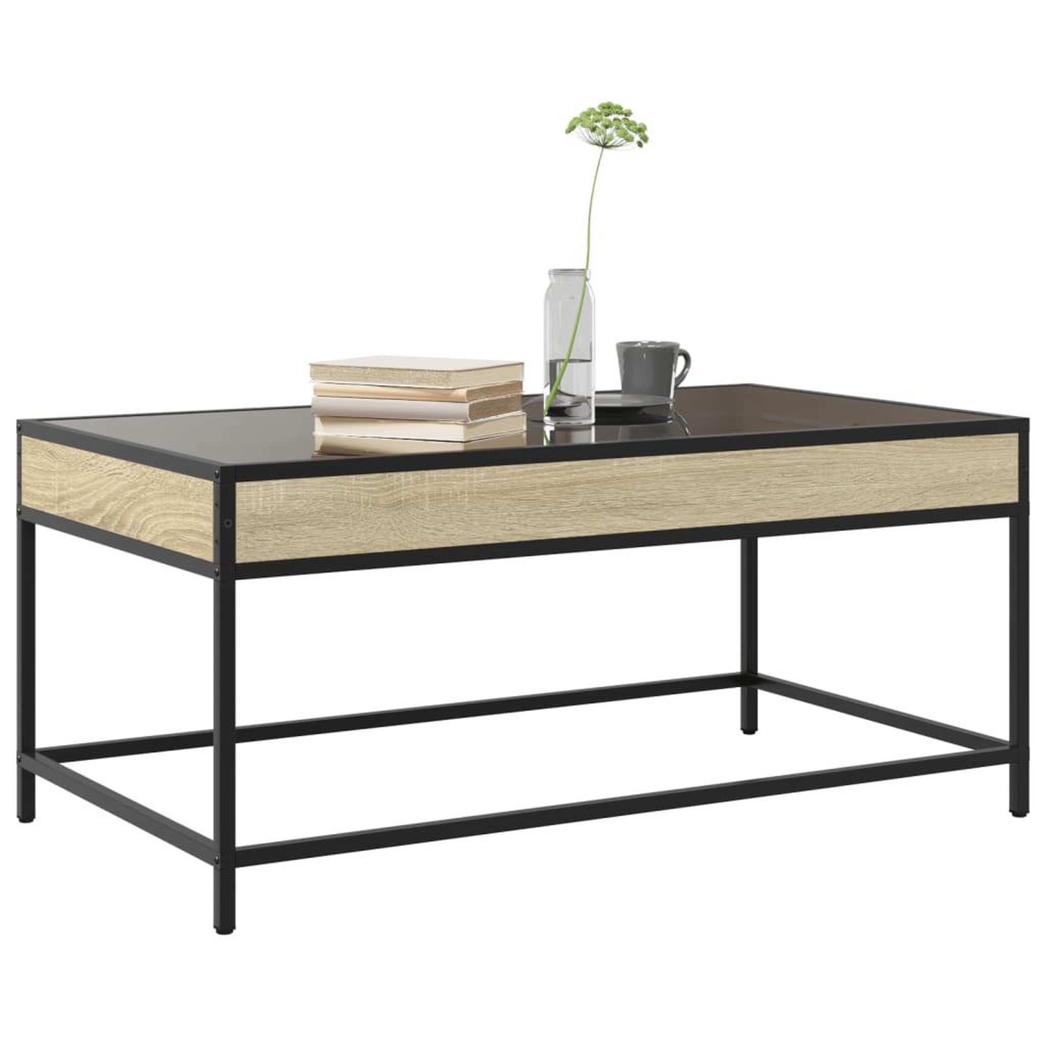 Voir la diapositive 5 : VIDAXL Table basse avec LED infini chene sonoma 90x50x41 cm