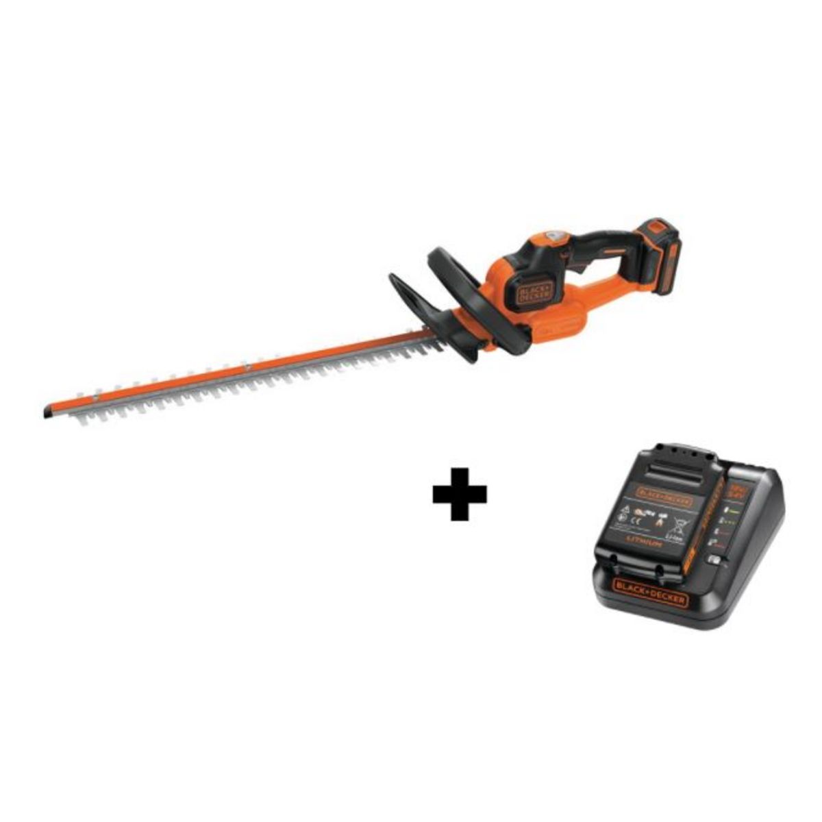 Black & Decker Taille-Haies sans fil LITHIUM 18 V POWERCOMMAND? avec Batterie Slide Pack LITHIUM 18 volts - 2 Ah + chargeur 2AH