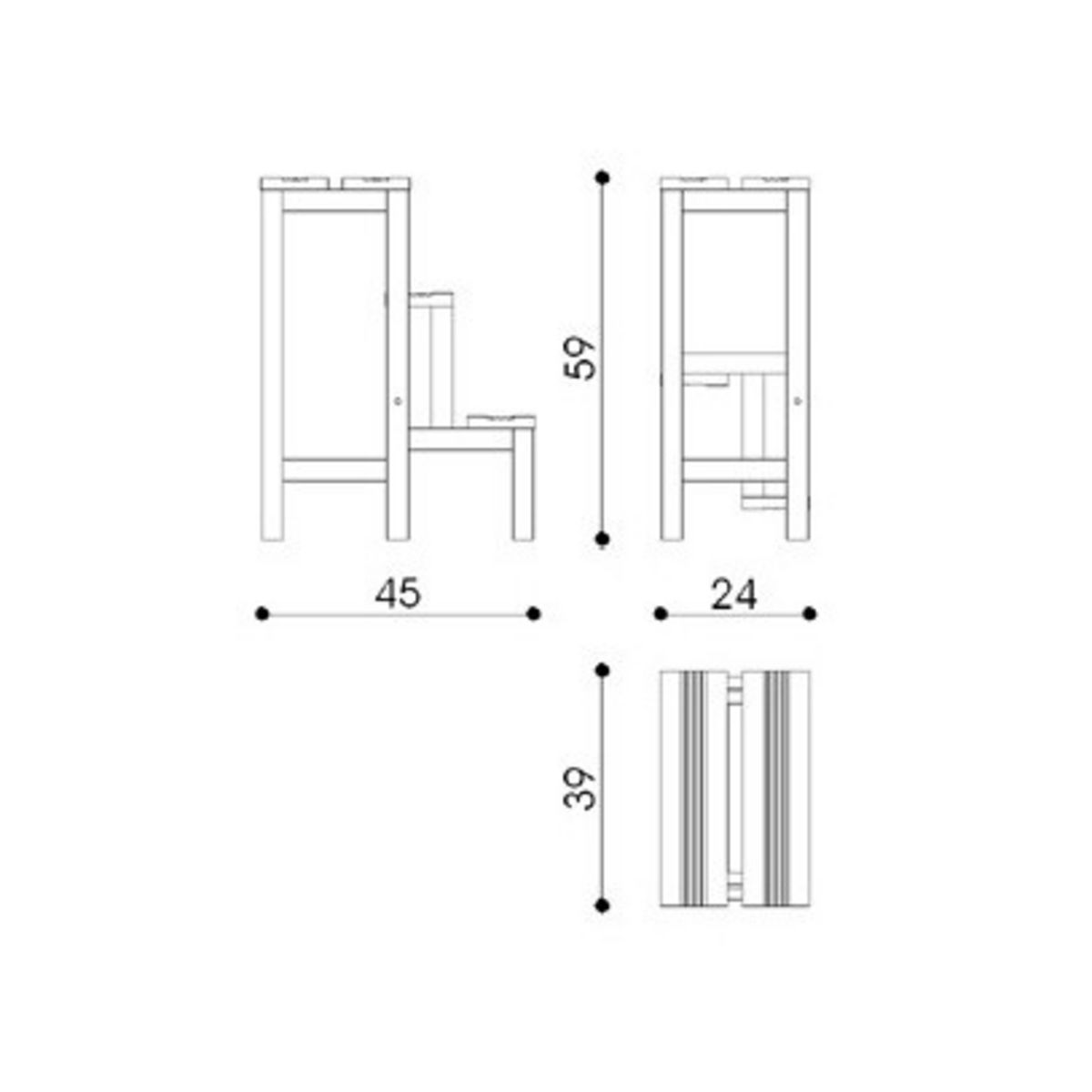ITALIADOC Marche pied en bois de hêtre massif - Naturel