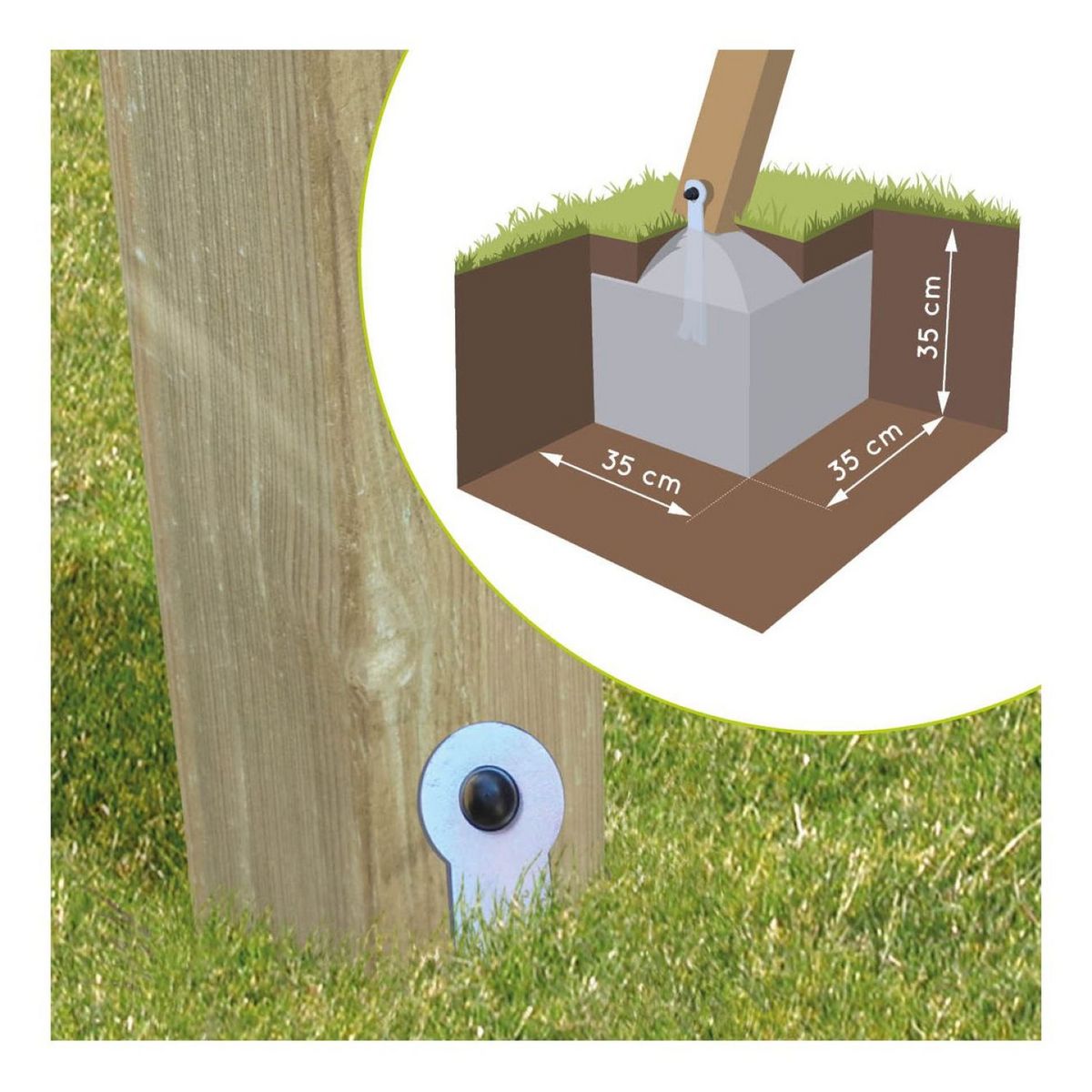 Soulet Portique balançoire avec toboggan - Bois - H2,24 m - TREFLE 