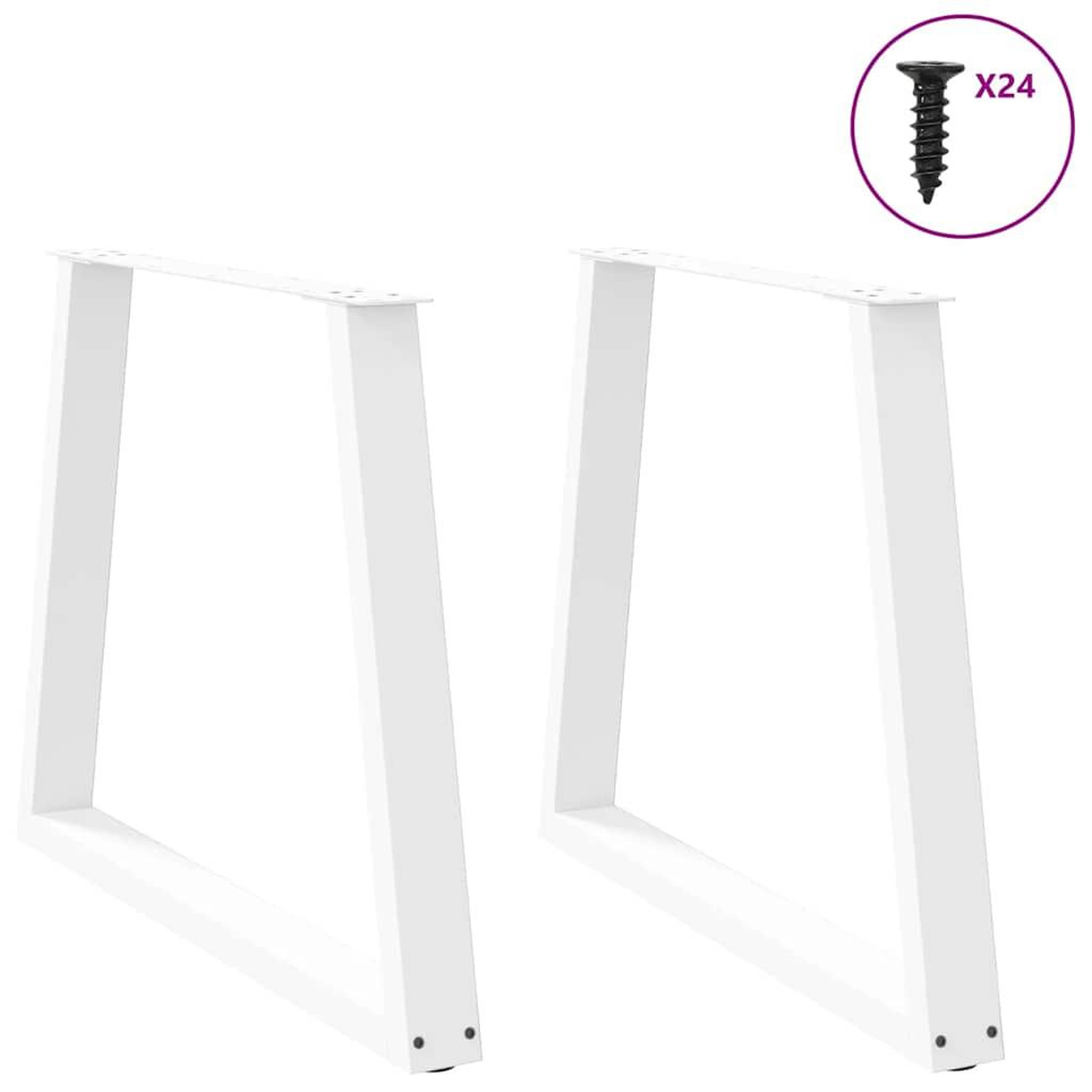 Voir la diapositive 3 : VIDAXL Pieds de table a manger forme de V 2 pcs blanc 80x(72-73,3) cm