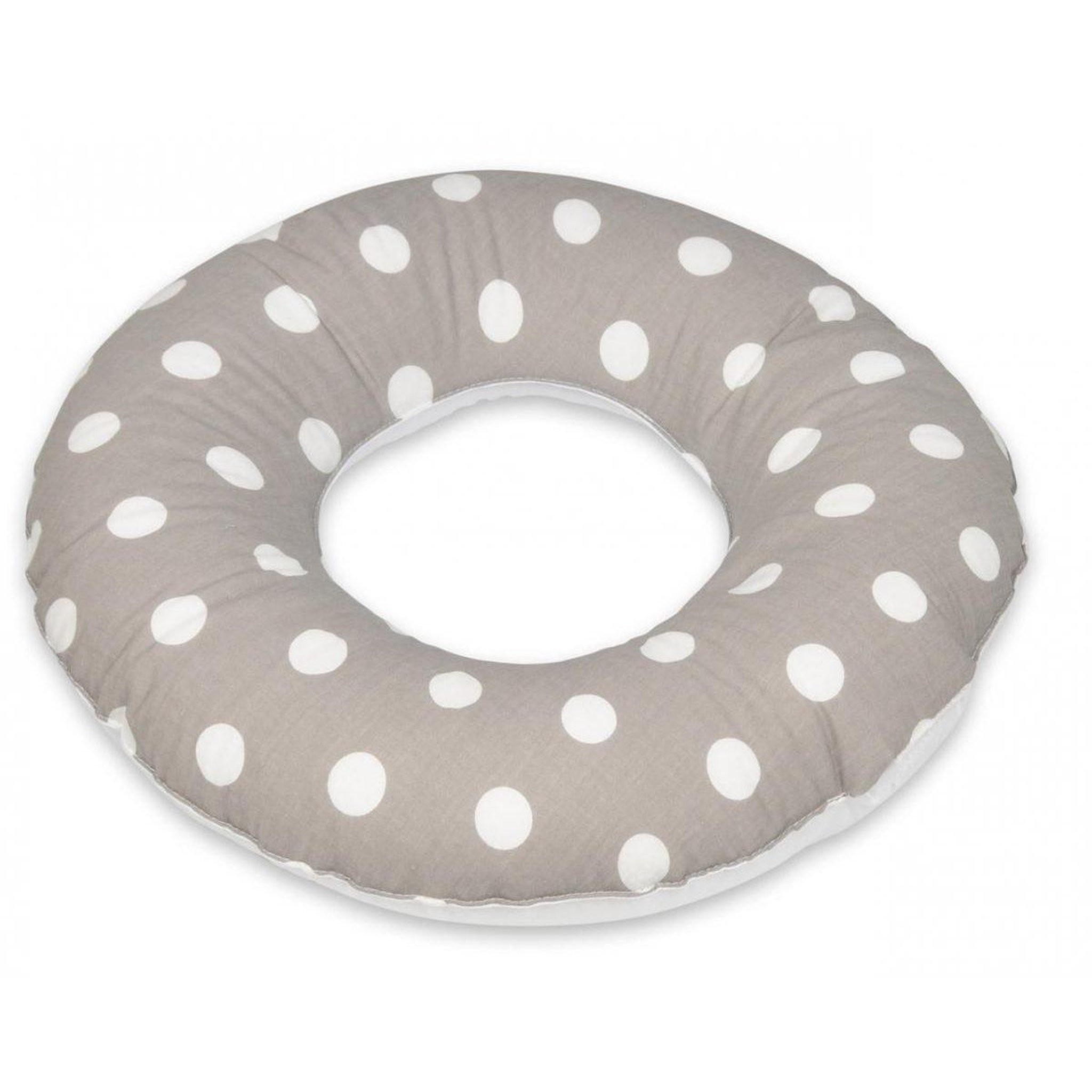 VELINDA Coussin rond post natal pois de gris