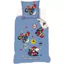 SUPER MARIO BROS Super Mario Kart - Parure de Lit Enfant Coton Réversible - Housse de Couette 140x200 Taie d'Oreiller 63x63 cm