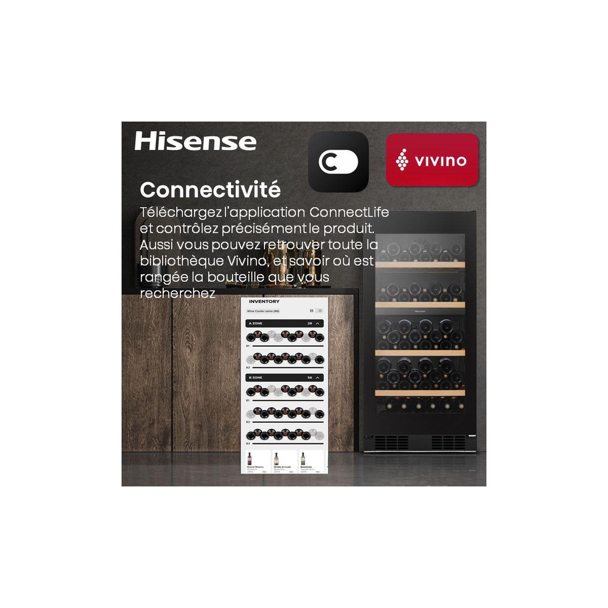 Voir la diapositive 5 : Hisense Cave à vin vieillissement RW3N230GELF