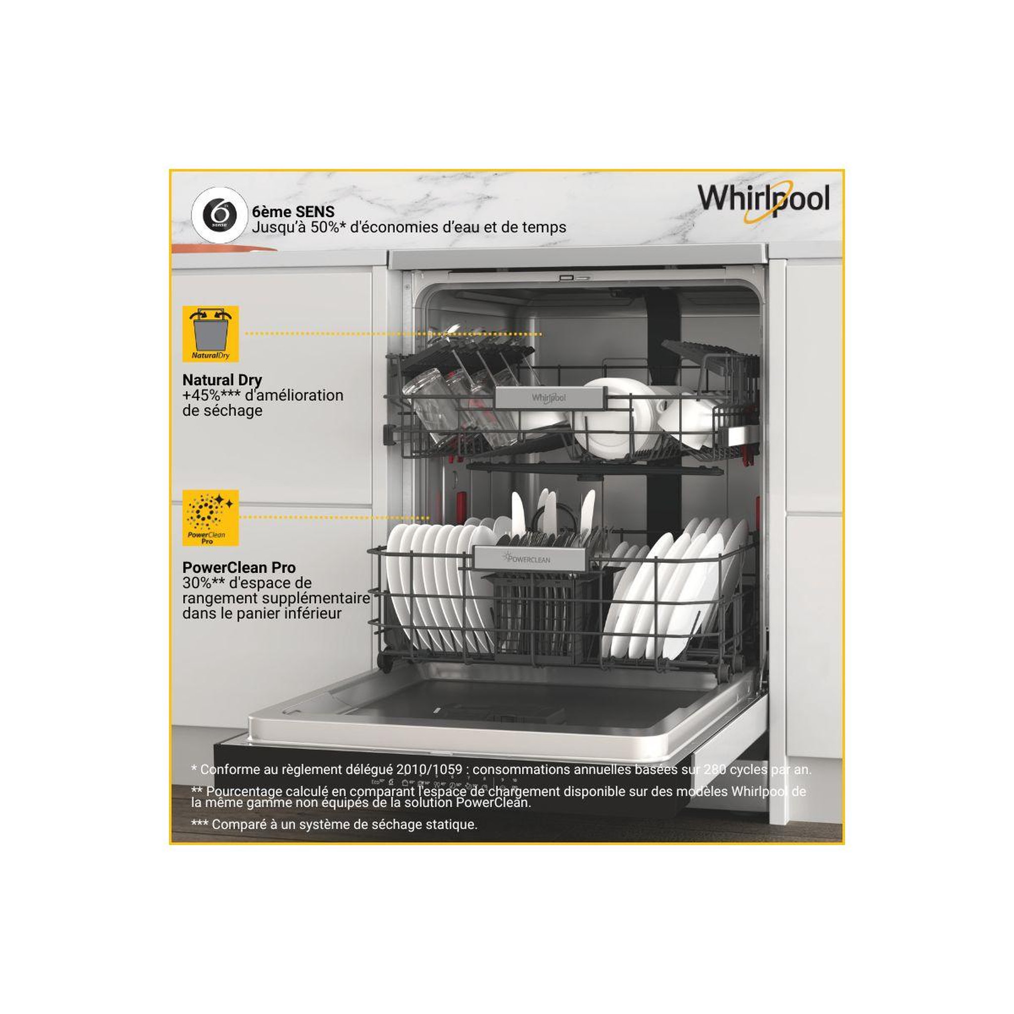 Voir la diapositive 2 : Whirlpool Lave vaisselle 60 cm wh3fb14bn71x