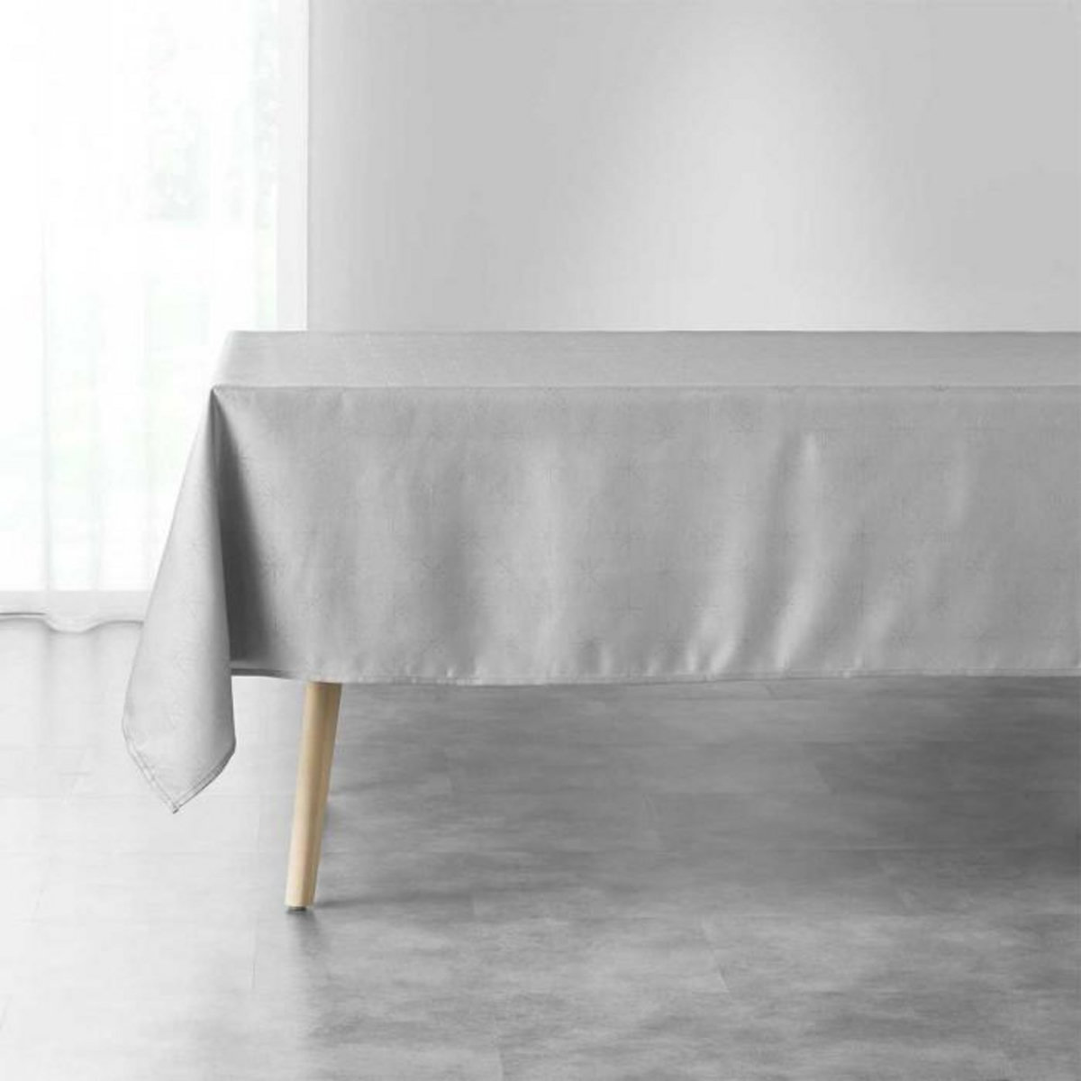 Paris Prix Nappe Imprimée Jacquard  Étoiles  140x300cm Gris