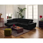 Voir la diapositive 5 : BEST MOBILIER Dimas - canapé d'angle gauche 5 places - convertible avec coffre et têtières réglables - en velours