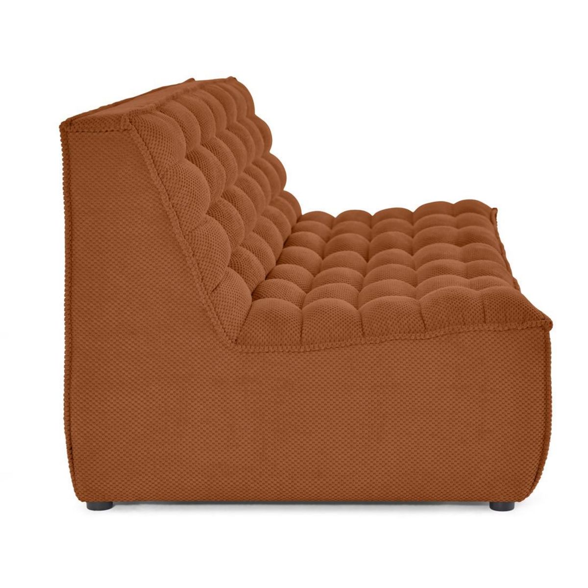 LISA DESIGN Ellie - canapé 3 places sans accoudoir en velours texturé