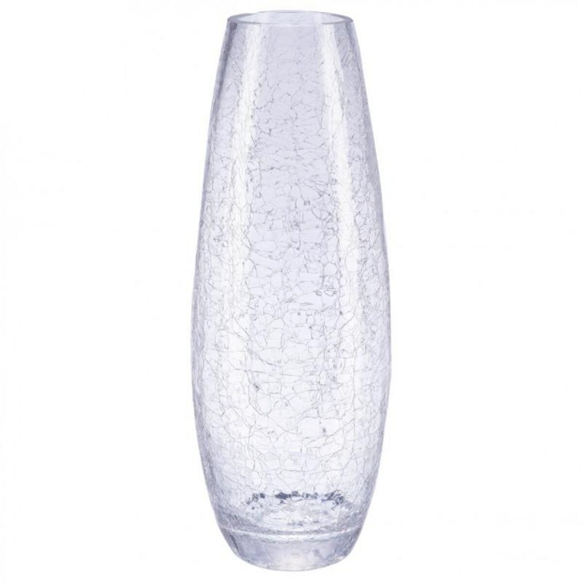  Vase en Verre  Craquelé  40cm Transparent