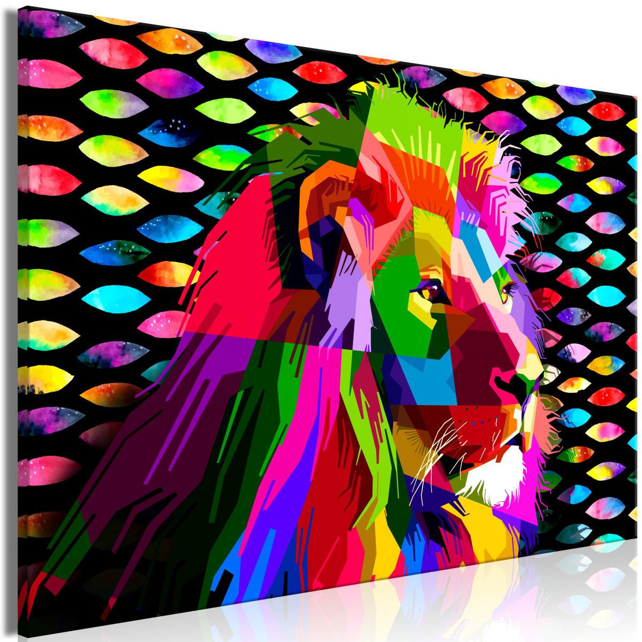 Paris Prix Tableau imprimé  rainbow lion wide. Coloris disponibles : Multicolore