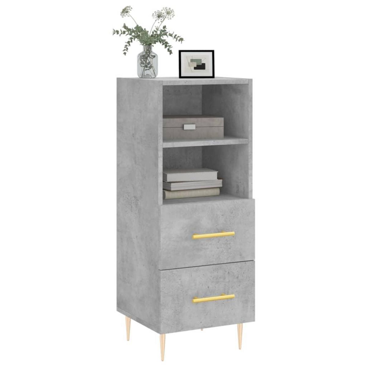 VIDAXL Buffet Gris beton 34,5x34x90 cm Bois d'ingenierie