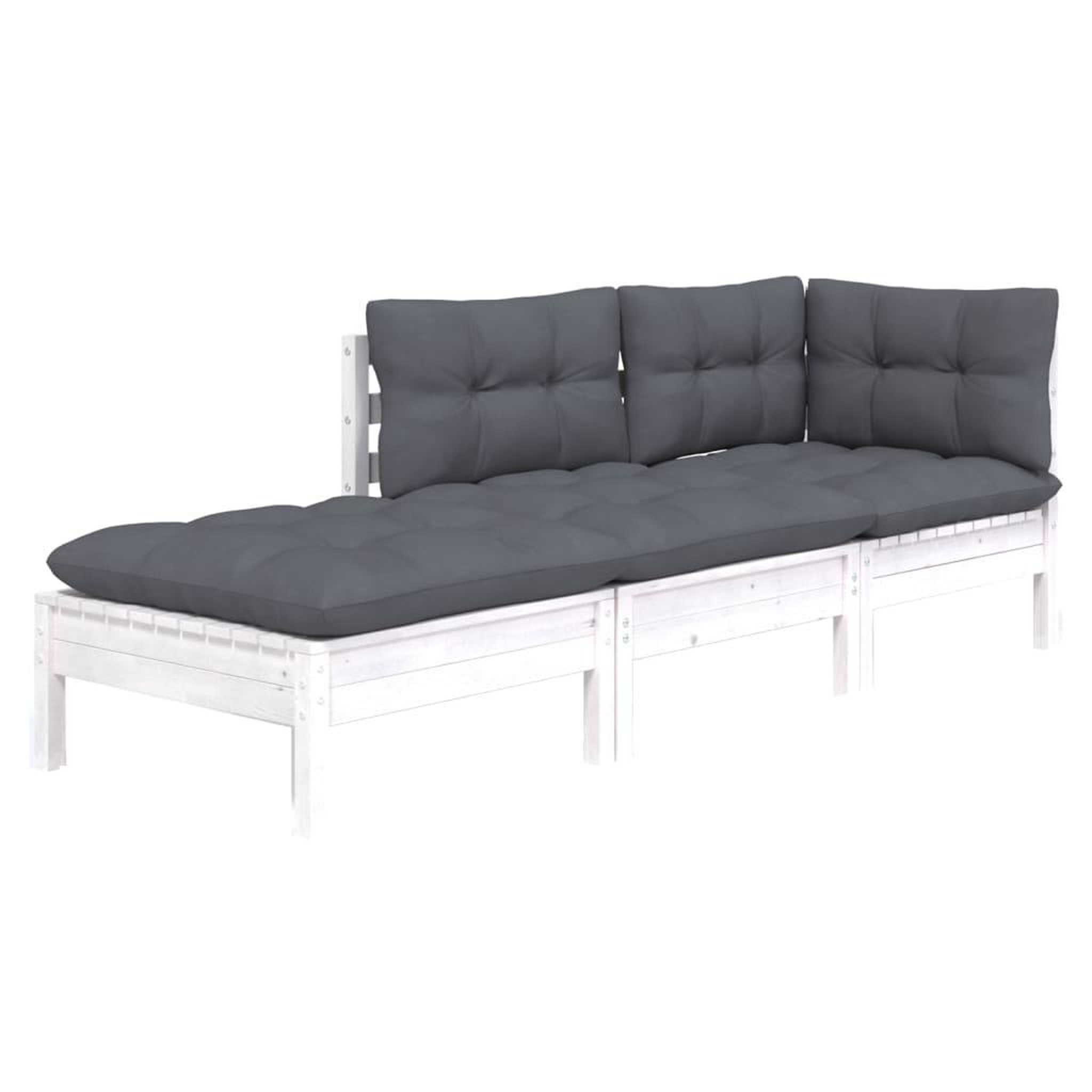 Voir la diapositive 3 : VIDAXL Salon de jardin 3 pcs avec coussins Bois de pin massif