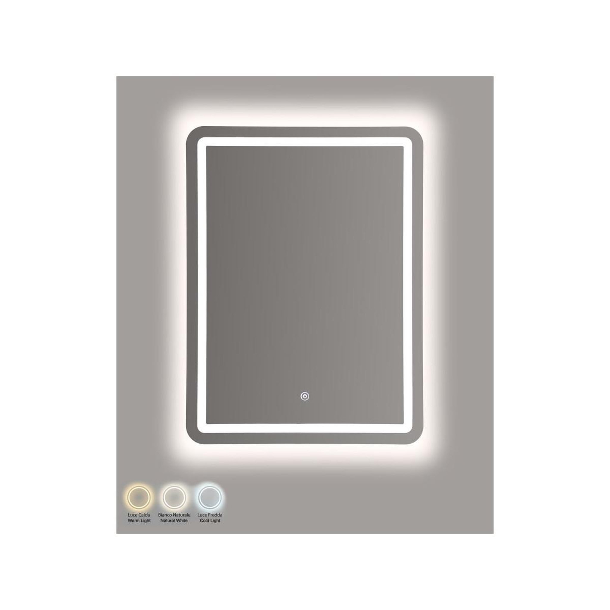 Voir la diapositive 6 : Paris Prix Miroir mural led  simple  80cm argent