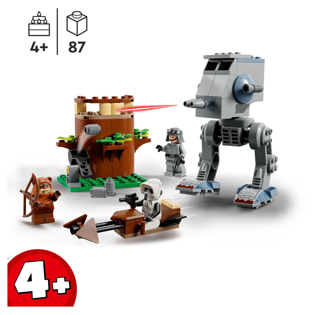 LEGO Star Wars 75332 AT-ST, Jeu de Construction, Marcheur, avec Minifigurine Scout Trooper