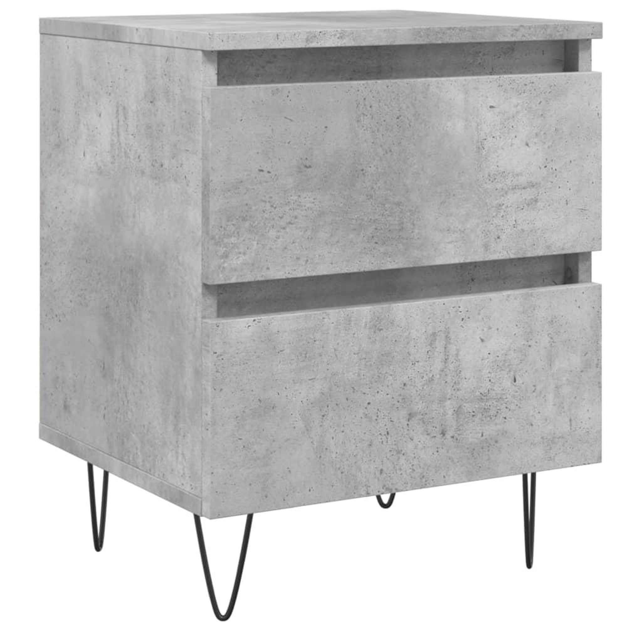 Voir la diapositive 2 : VIDAXL Table de chevet gris beton 40x35x50 cm bois d'ingenierie