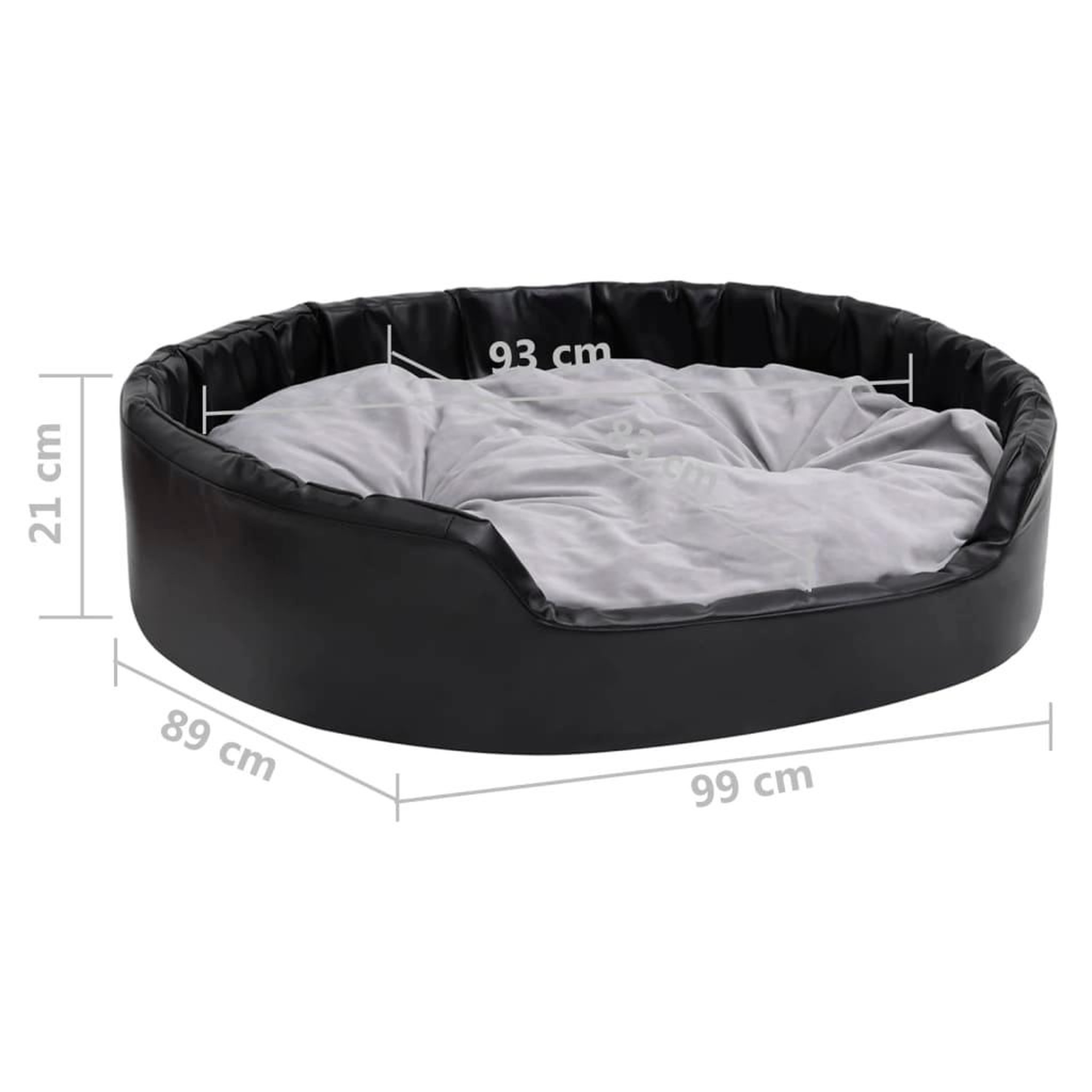 Voir la diapositive 6 : VIDAXL Lit chiens Noir et gris 99x89x21 cm Peluche et similicuir