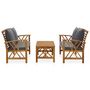 Voir la diapositive 2 : VIDAXL Salon de jardin 3 pcs avec coussins Bois d'acacia massif