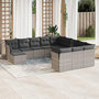 Voir la diapositive 1 : VIDAXL Salon de jardin avec coussins 12 pcs gris clair resine tressee