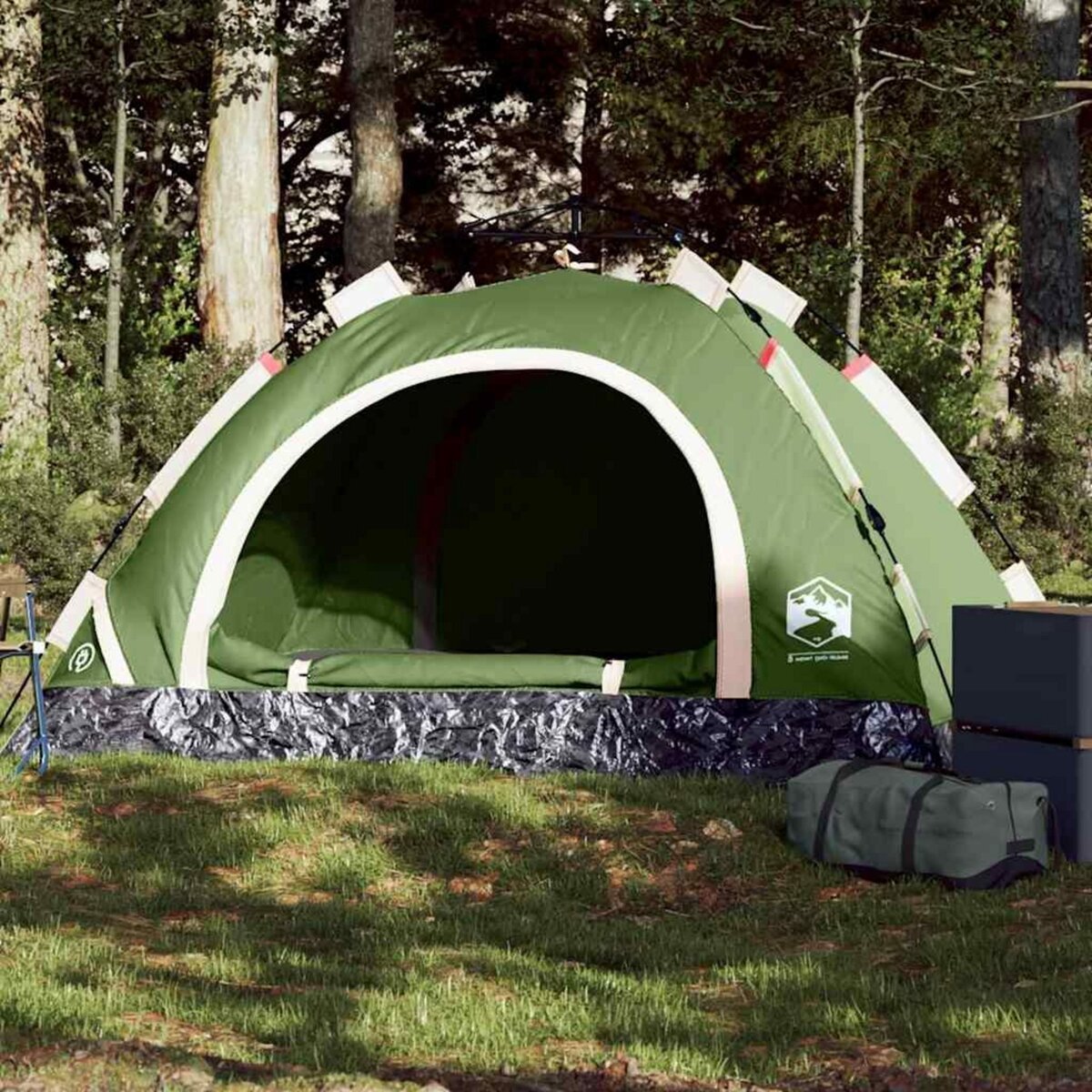 VIDAXL Tente de camping 2 personnes vert liberation rapide