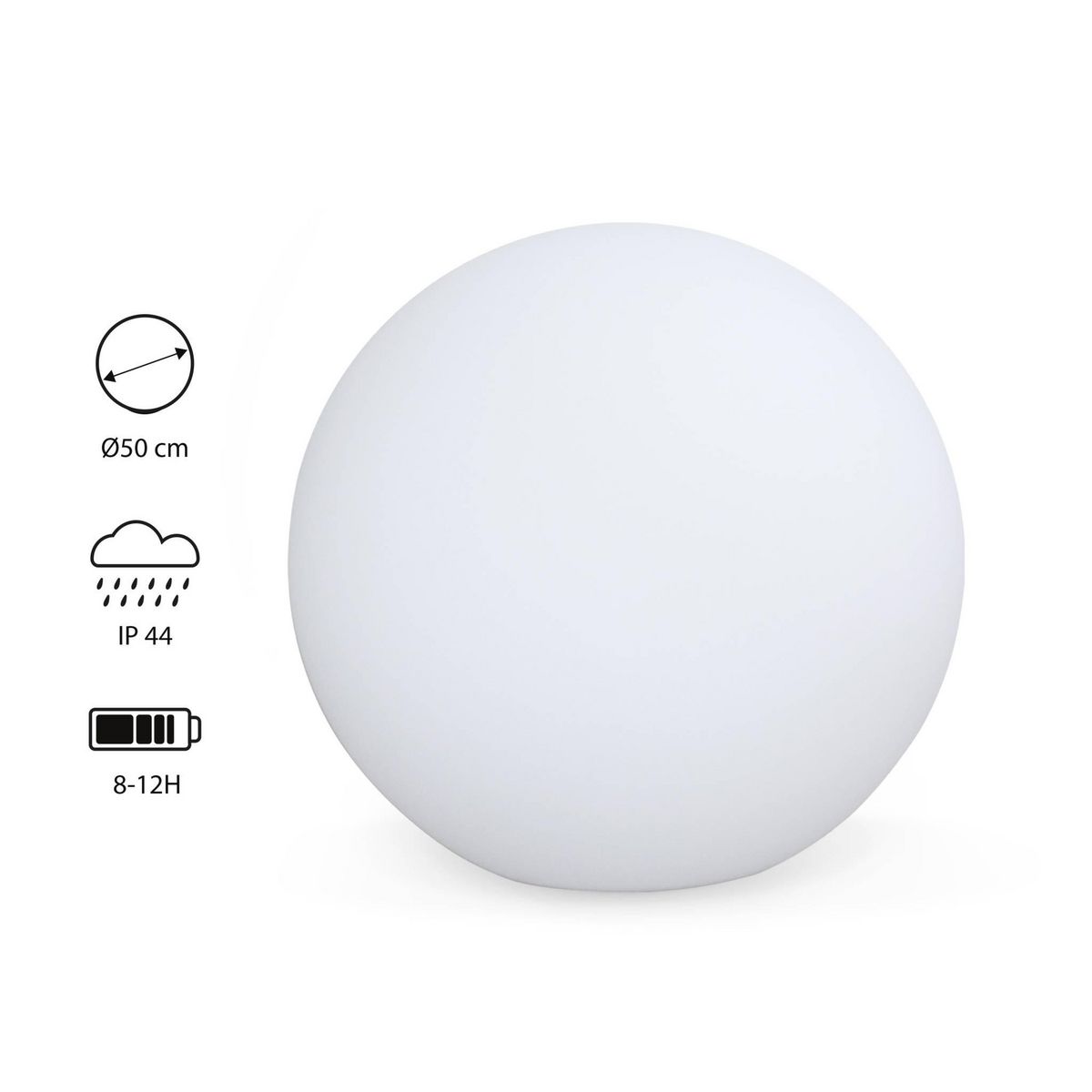 SWEEEK Boule LED – Sphère décorative lumineuse, blanc chaud, commande à distance