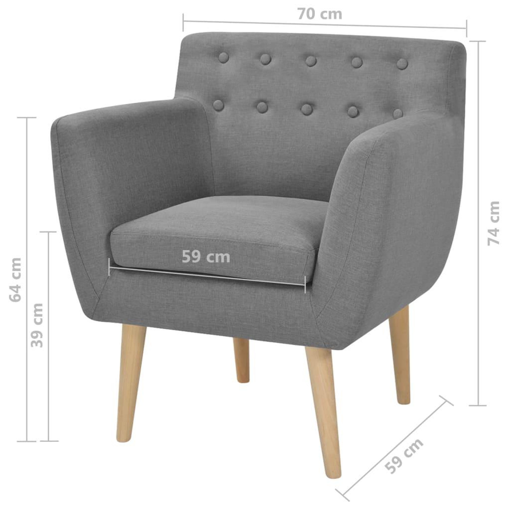 Voir la diapositive 6 : VIDAXL Fauteuil gris clair tissu