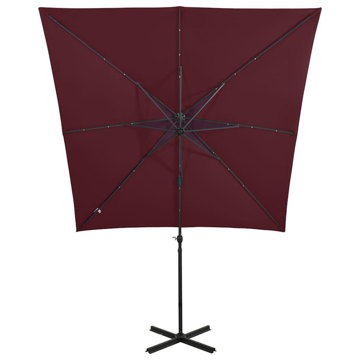 VIDAXL Parasol de jardin en porte-a-faux avec mat et lumieres LED