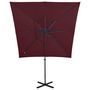 Voir la diapositive 5 : VIDAXL Parasol de jardin en porte-a-faux avec mat et lumieres LED