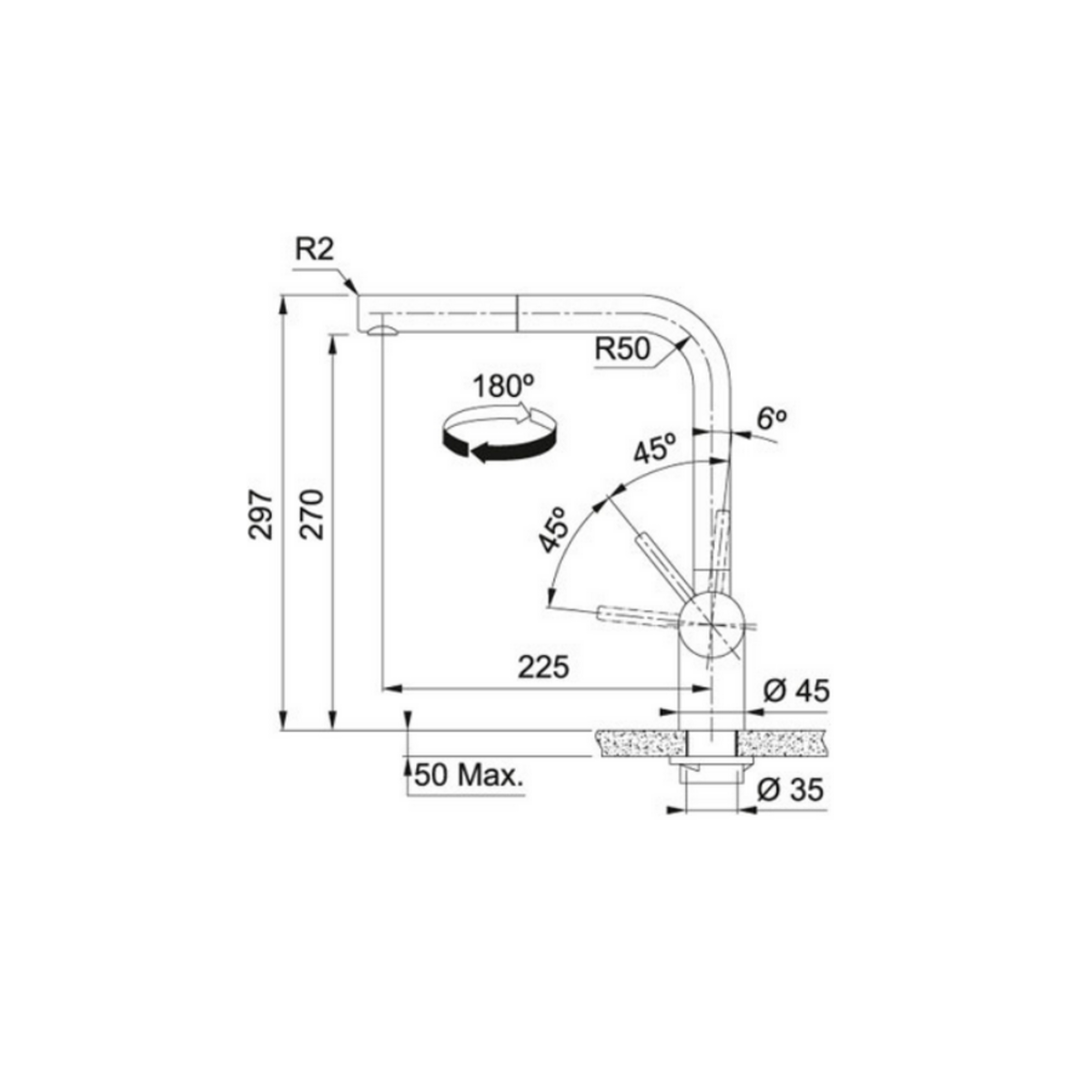 franke Mitigeur avec douchette inox - 444903
