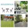 OUTSUNNY Ensemble meubles de jardin design table carré et chaises pliables résine tressée imitation rotin marron