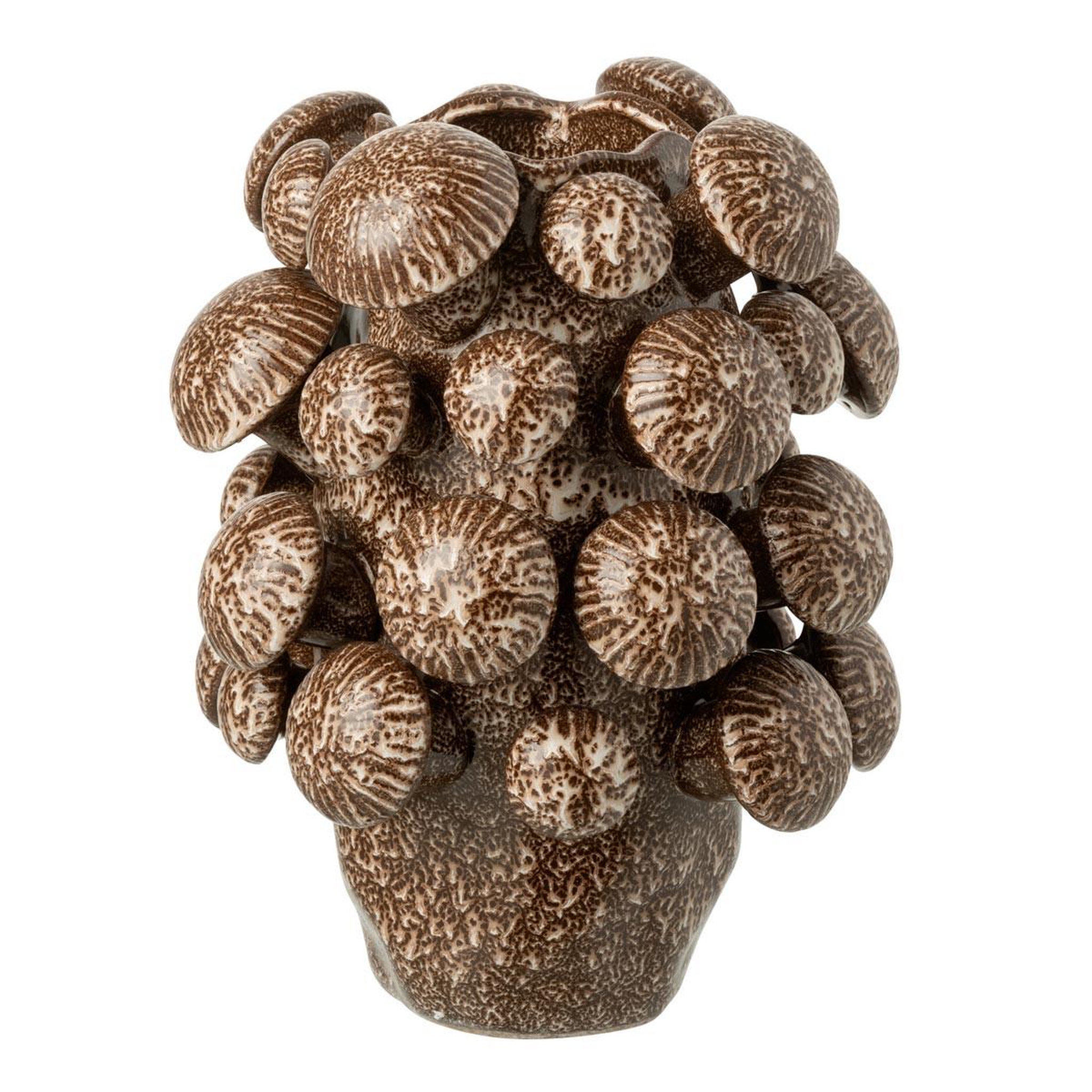 J-LINE Vase champignon en argile  fungi  32cm marron