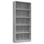 Voir la diapositive 2 : VIDAXL Bibliotheque 5 niveaux Sonoma gris 80x24x175 cm