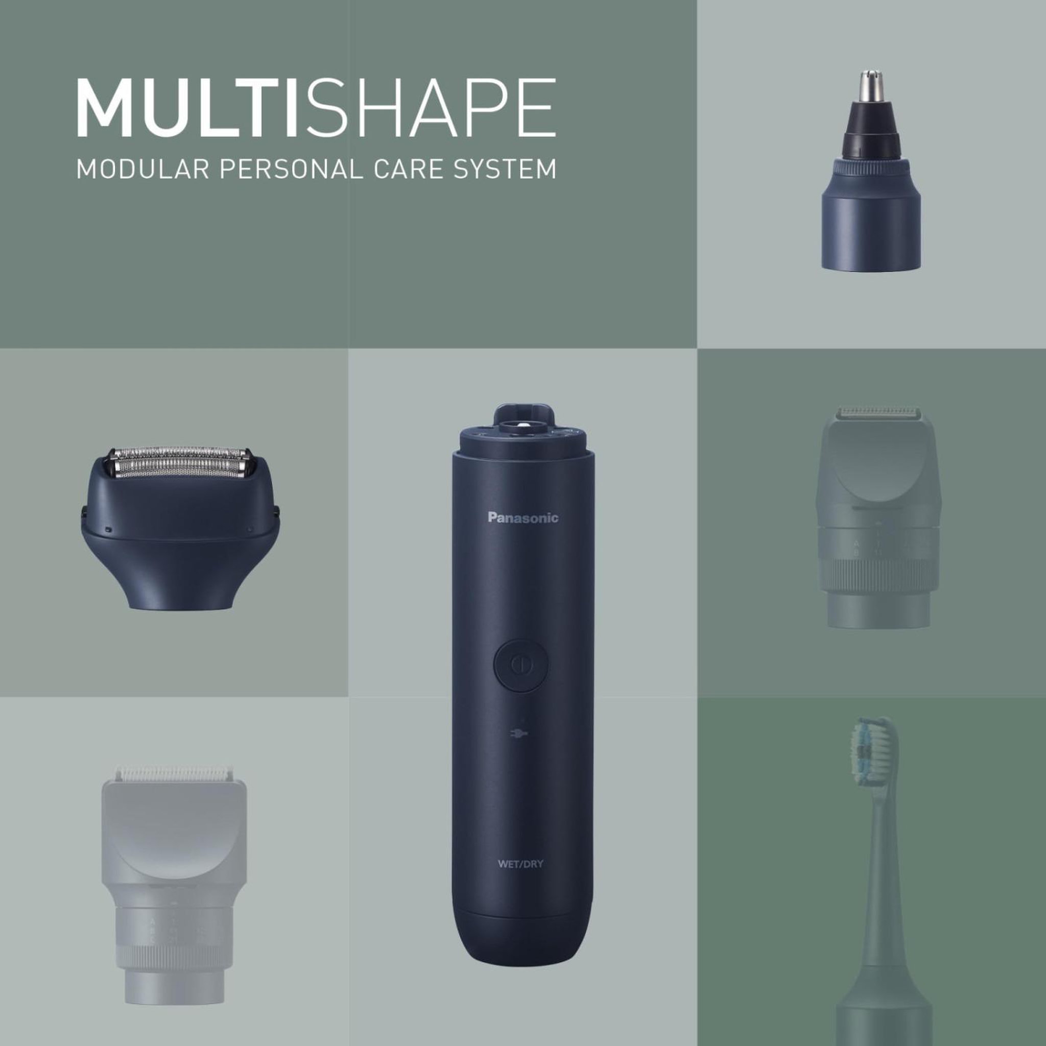 Voir la diapositive 2 : PANASONIC Panasonic xshape junior multishape système modulaire er-cbl1, er-cnt1 & er-csf1 set, rasoir à 3 lames, tête pour nez, oreilles et visage, batterie rechargeable ions de lithium