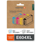 ESSENTIEL B Cartouche d'encre Pack Compatible E604 XL (Noir + 3 Couleurs Haute Capacité)