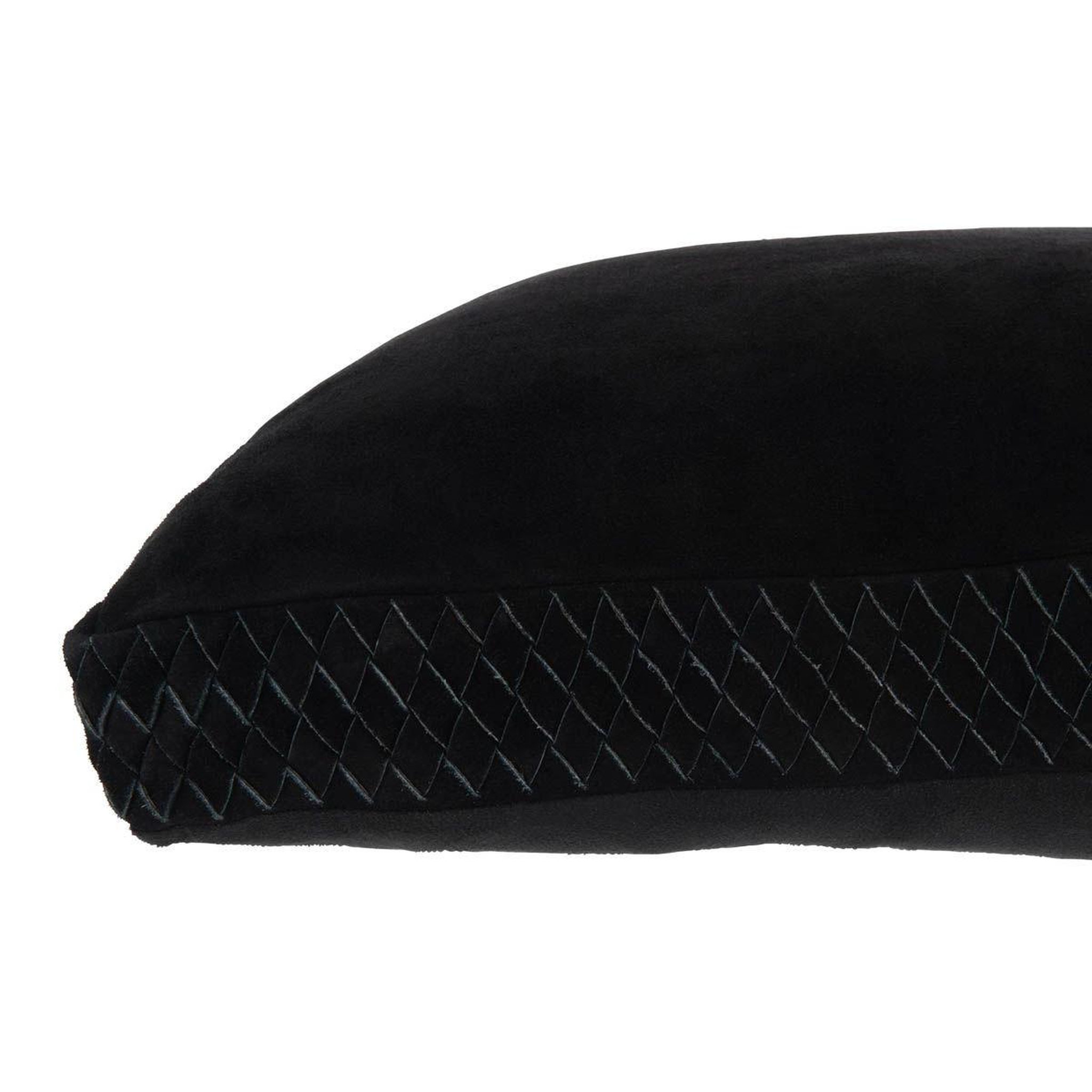 Voir la diapositive 3 : J-LINE Coussin tissé en cuir  coleman  45x45cm noir