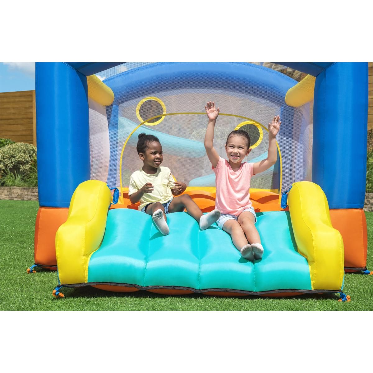 BESTWAY Trampoline gonflable à air constant leap & play, 289 x 213 x 173 cm - 53427