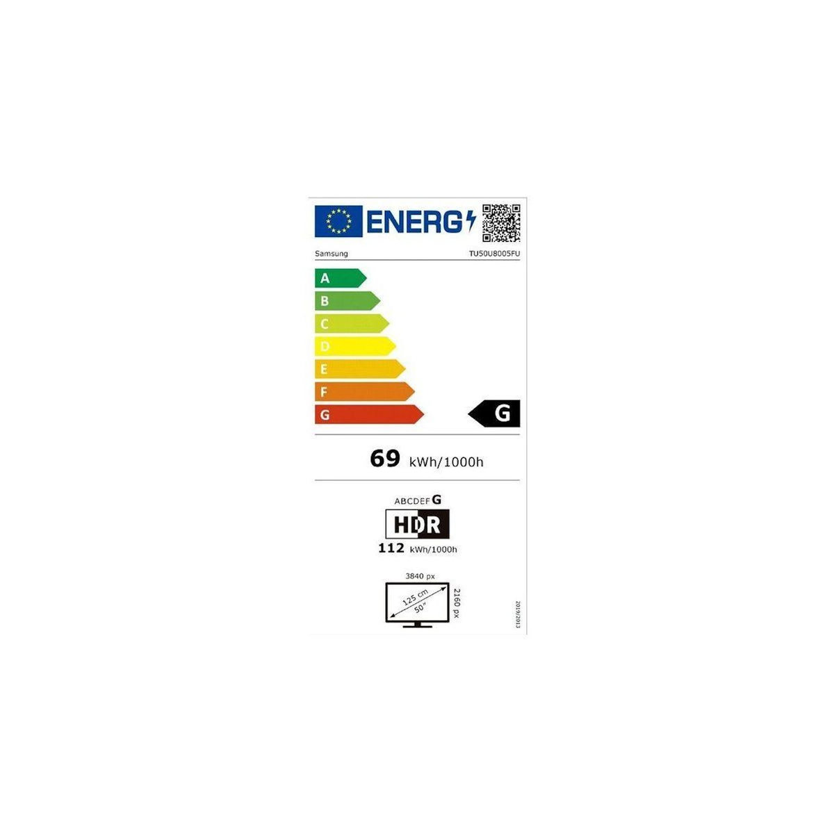 Samsung TV LED TU50U8005F 4K AI Smart TV 2025