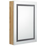 Voir la diapositive 3 : VIDAXL Armoire de salle de bain à miroir LED blanc et chêne 50x13x70cm
