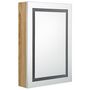 Voir la diapositive 3 : VIDAXL Armoire de salle de bain à miroir LED blanc et chêne 50x13x70cm