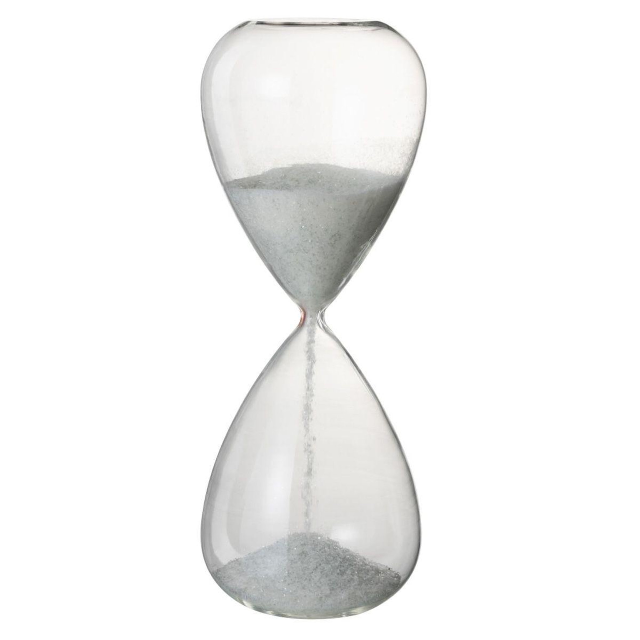 J-LINE Sablier déco  perles  40cm blanc