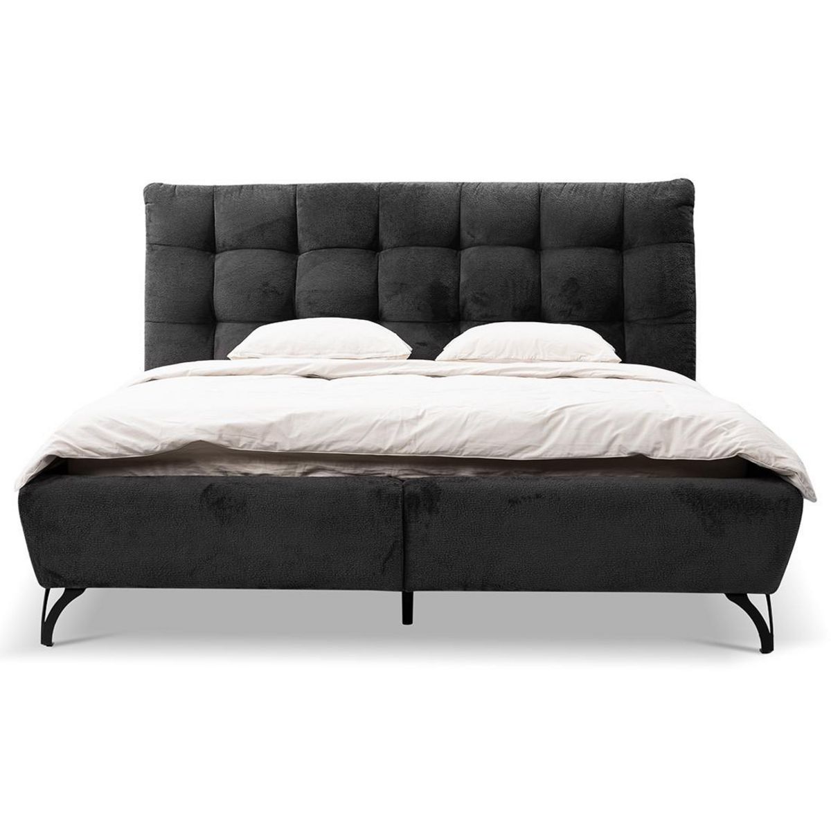 LISA DESIGN Sohan - lit coffre - 160x200 - en tissu bouclette - sommier inclus