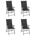 VIDAXL Chaises inclinables de jardin lot de 4 et coussins Bois acacia