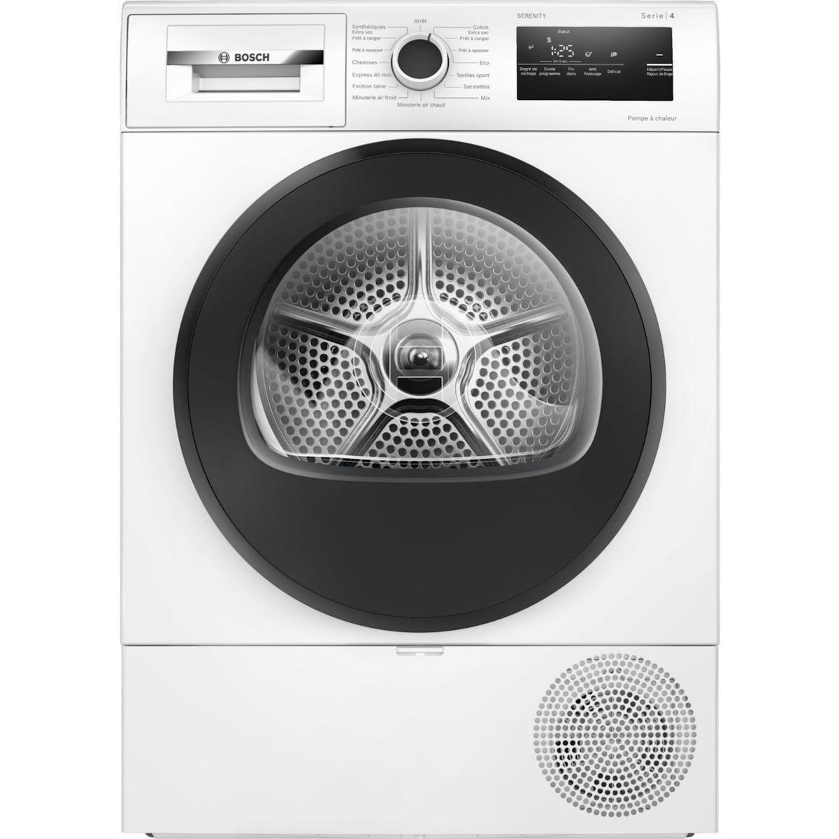BOSCH Sèche linge pompe à chaleur WTH8520BFR, SERENITY, Série 4