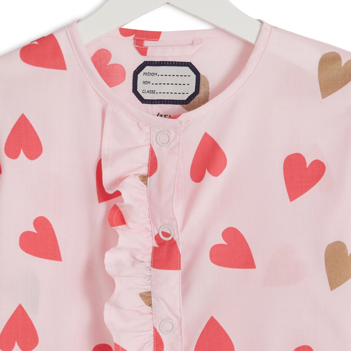 INEXTENSO Tablier en tissus coeurs à volants fille