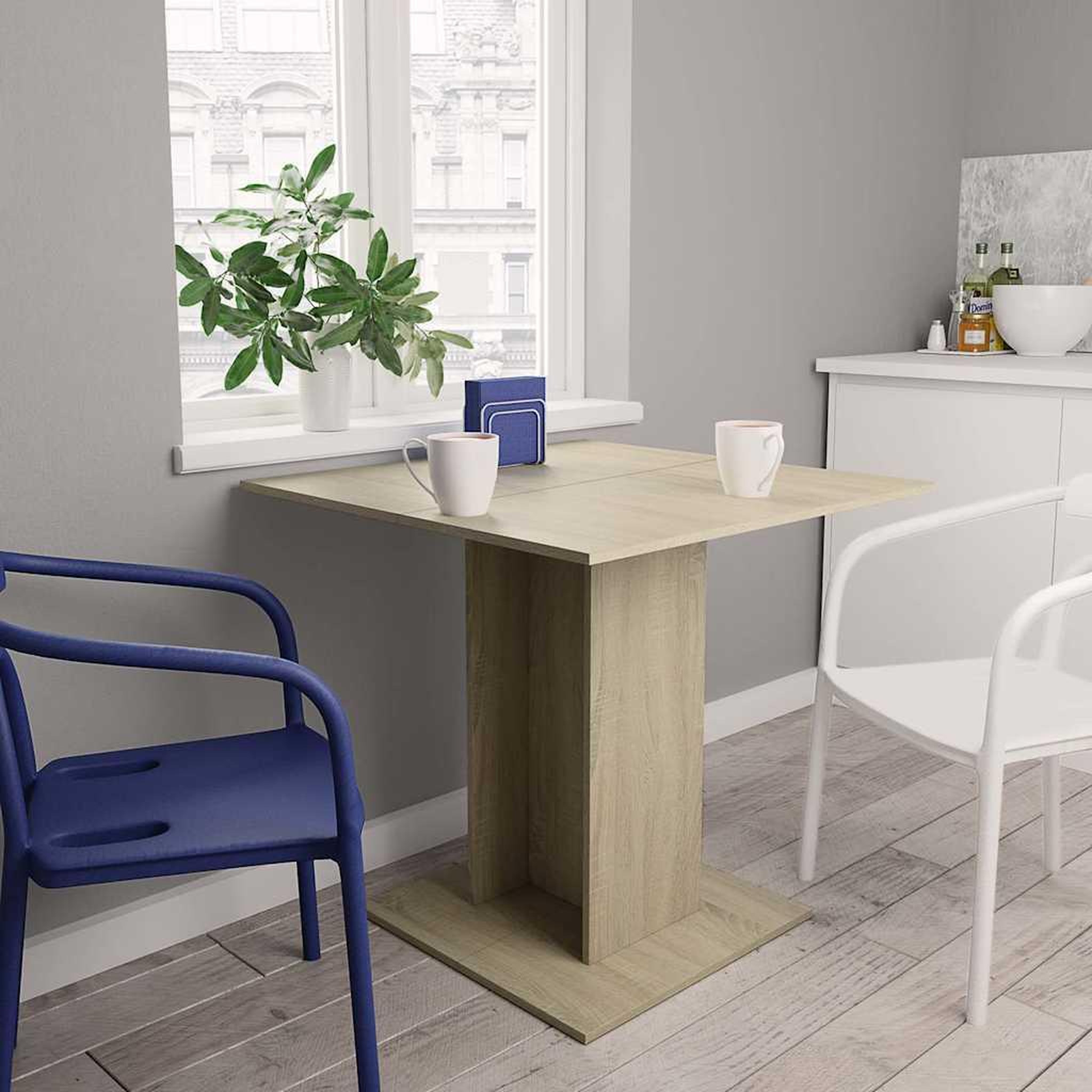 VIDAXL Table a dîner Chene sonoma 80x80x75 cm Bois d'ingenierie