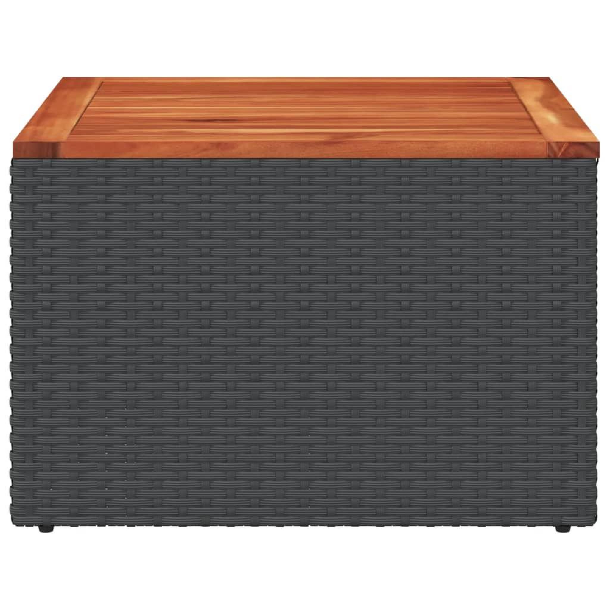 Voir la diapositive 5 : VIDAXL Table de jardin noir 55x55x37 cm resine tressee et bois acacia