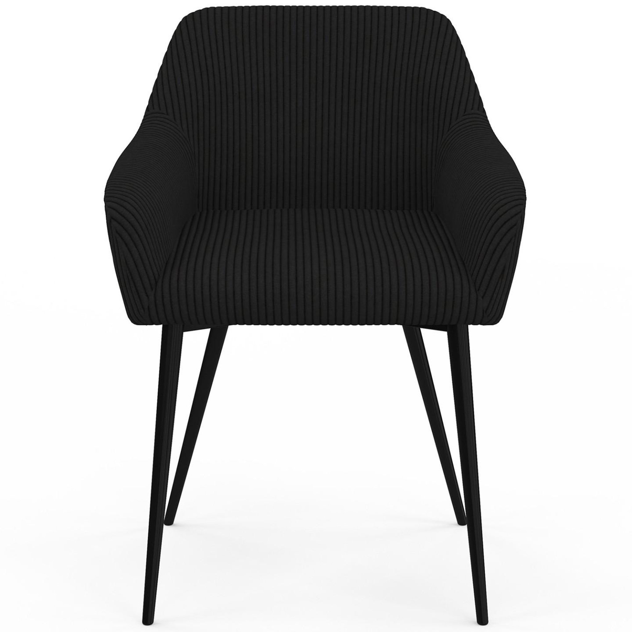Voir la diapositive 3 : ID MARKET Lot de 2 chaises de salle à manger, fauteuils de table jany en velours côtelé noir