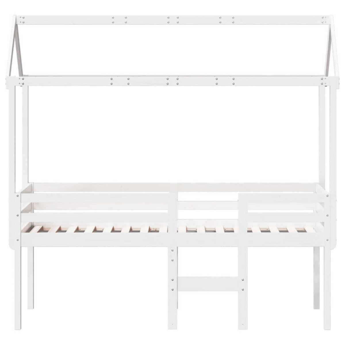 VIDAXL Lit haut sans matelas blanc 75x190 cm bois de pin massif