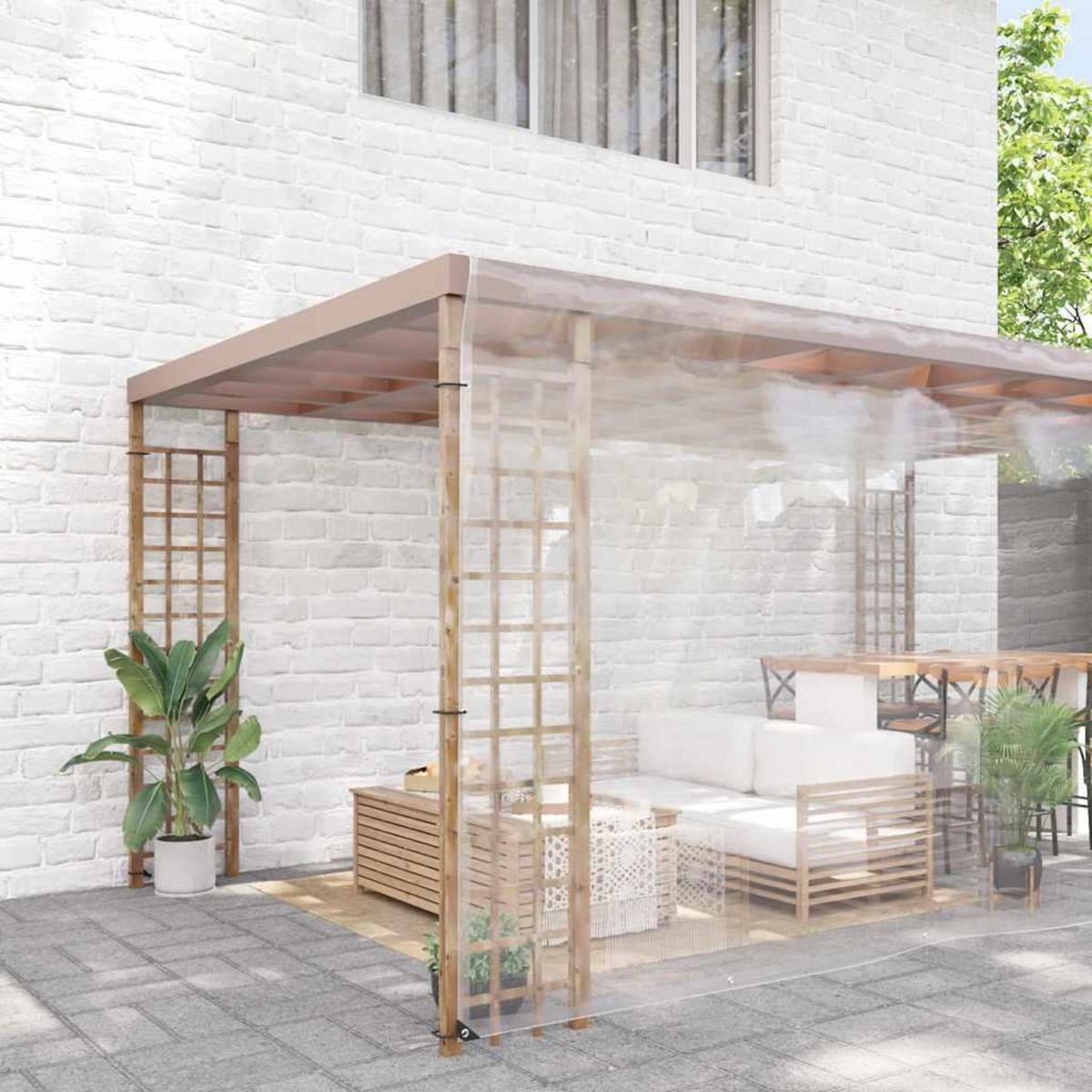 VIDAXL Bache transparente avec œillets 8x8 m PVC