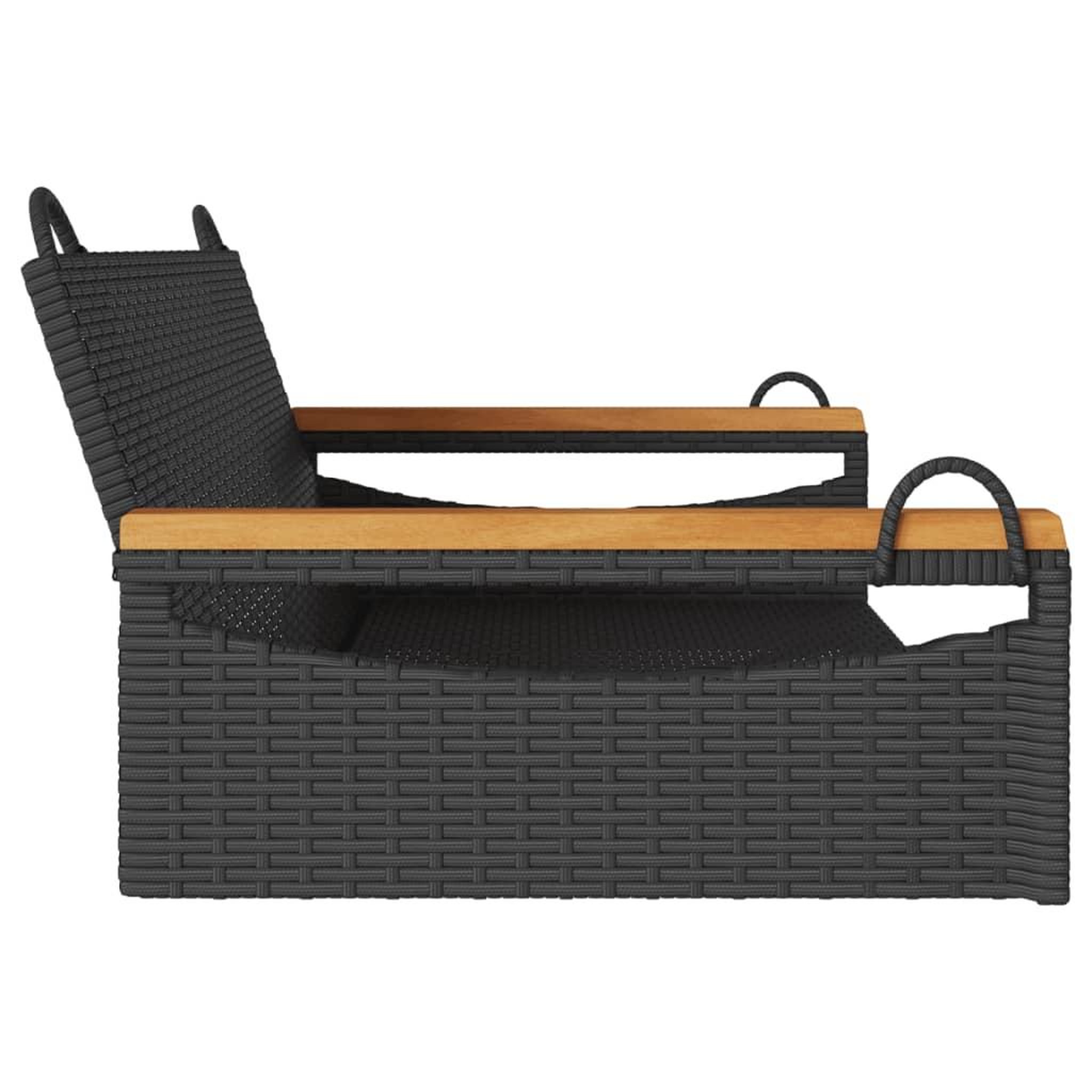 Voir la diapositive 5 : VIDAXL Balancelle noir 109x62x40 cm resine tressee